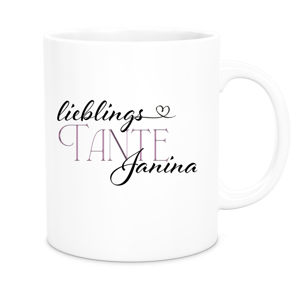 Tasse Wunschname Lieblings-Tante 1 personalisiert Keramik Becher versch. Farben