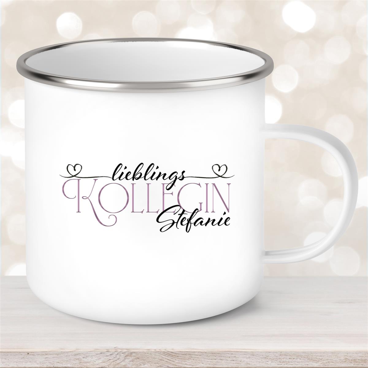 Tasse Wunschname Lieblings-Kollegin #1 Emaille personalisiert