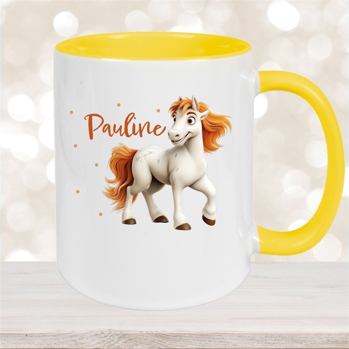 Tasse Pferd #1 Wunschname Keramik Kinderbecher personalisiert versch. Farben