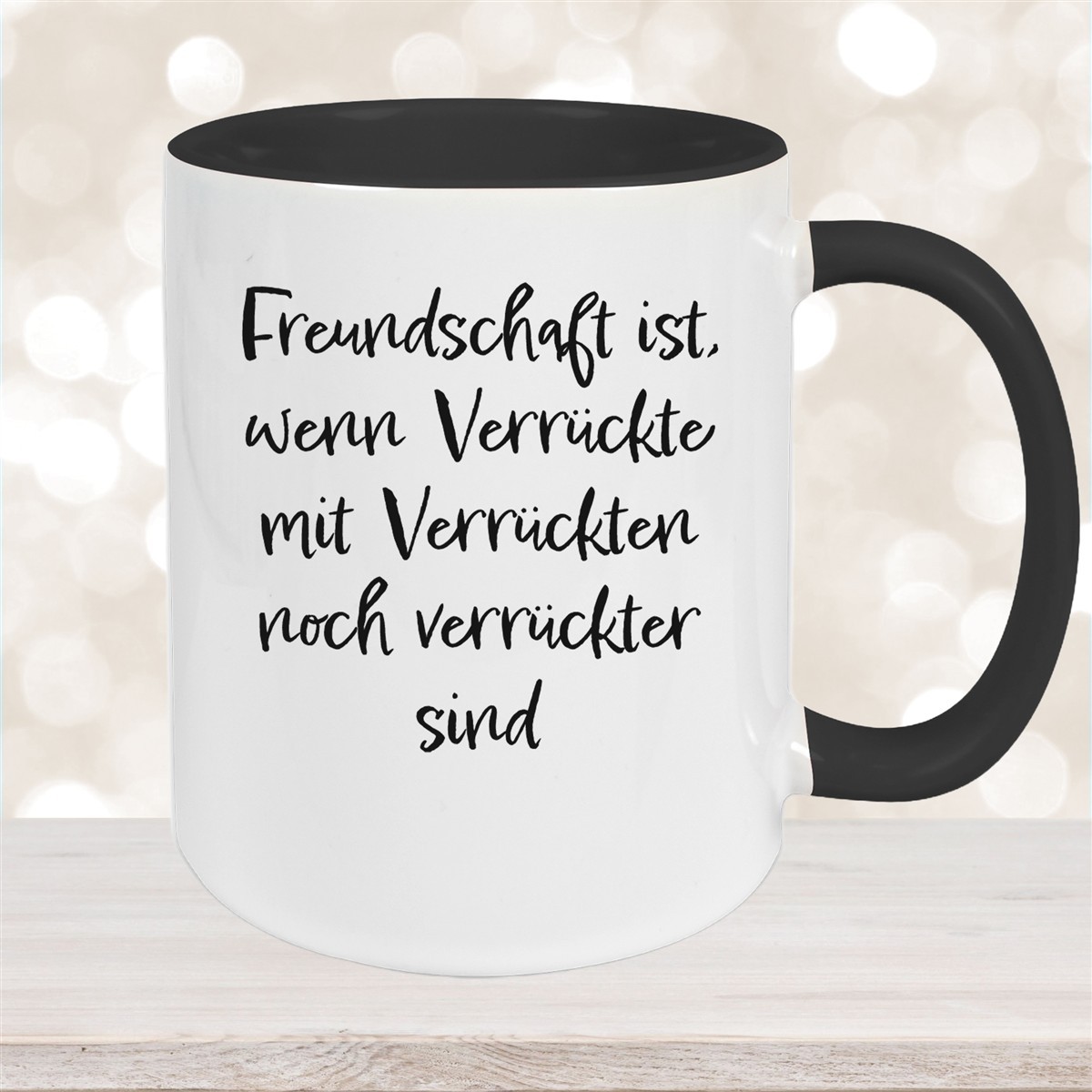 Tasse Freundschaft Liebe Sprüche #1 Keramik Schwarz