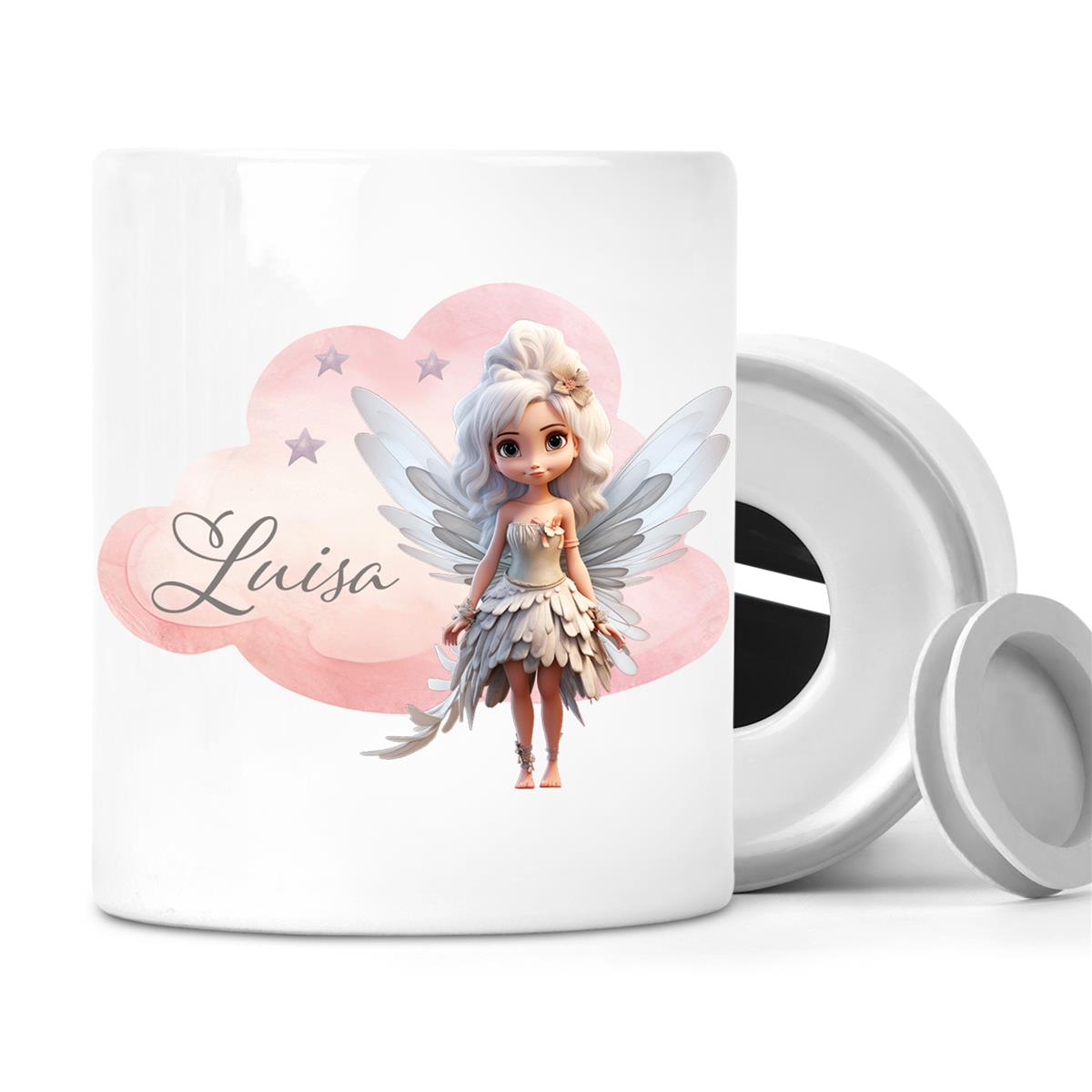 Spardose mit Wunschname Fee 1 personalisiert