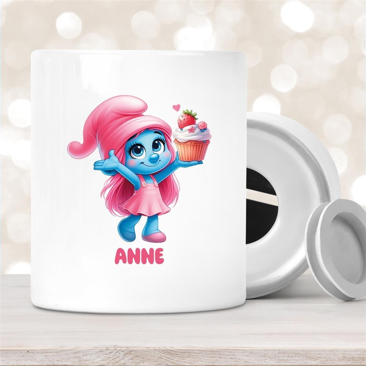 Spardose Schlumpf #2 Wunschname personalisiert Spardose Schlumpf #2 Wunschname personalisiert