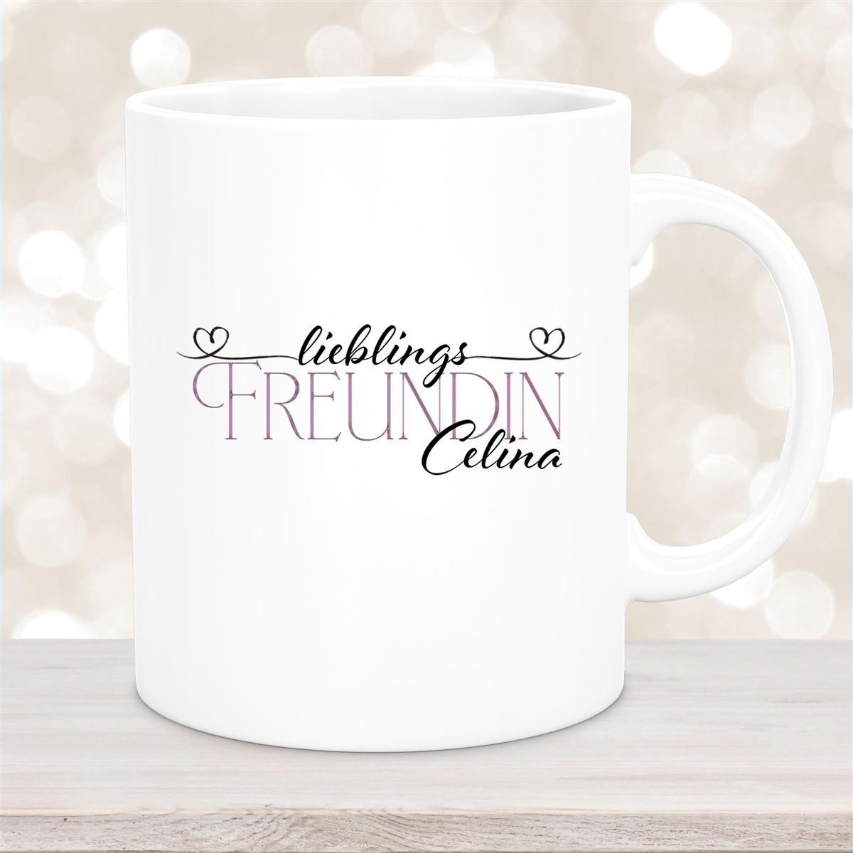 Tasse Wunschname Lieblings-Freundin 1 personalisiert Keramik Becher versch. Farben