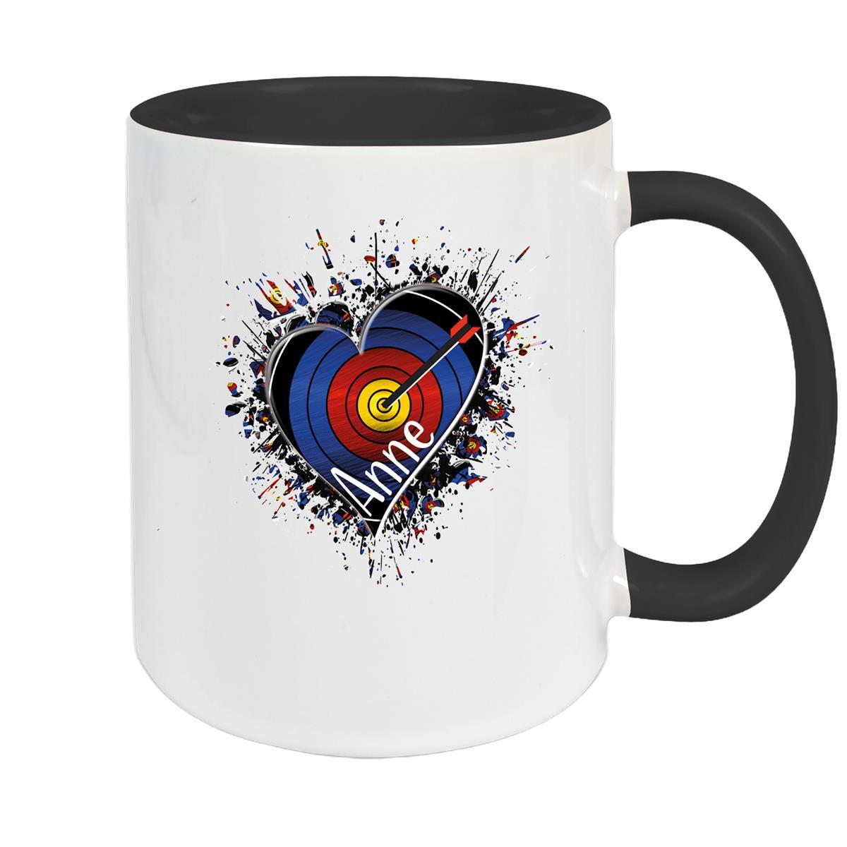 Tasse Bogenschütze 4 Wunschname Keramik personalisiert versch. Farben