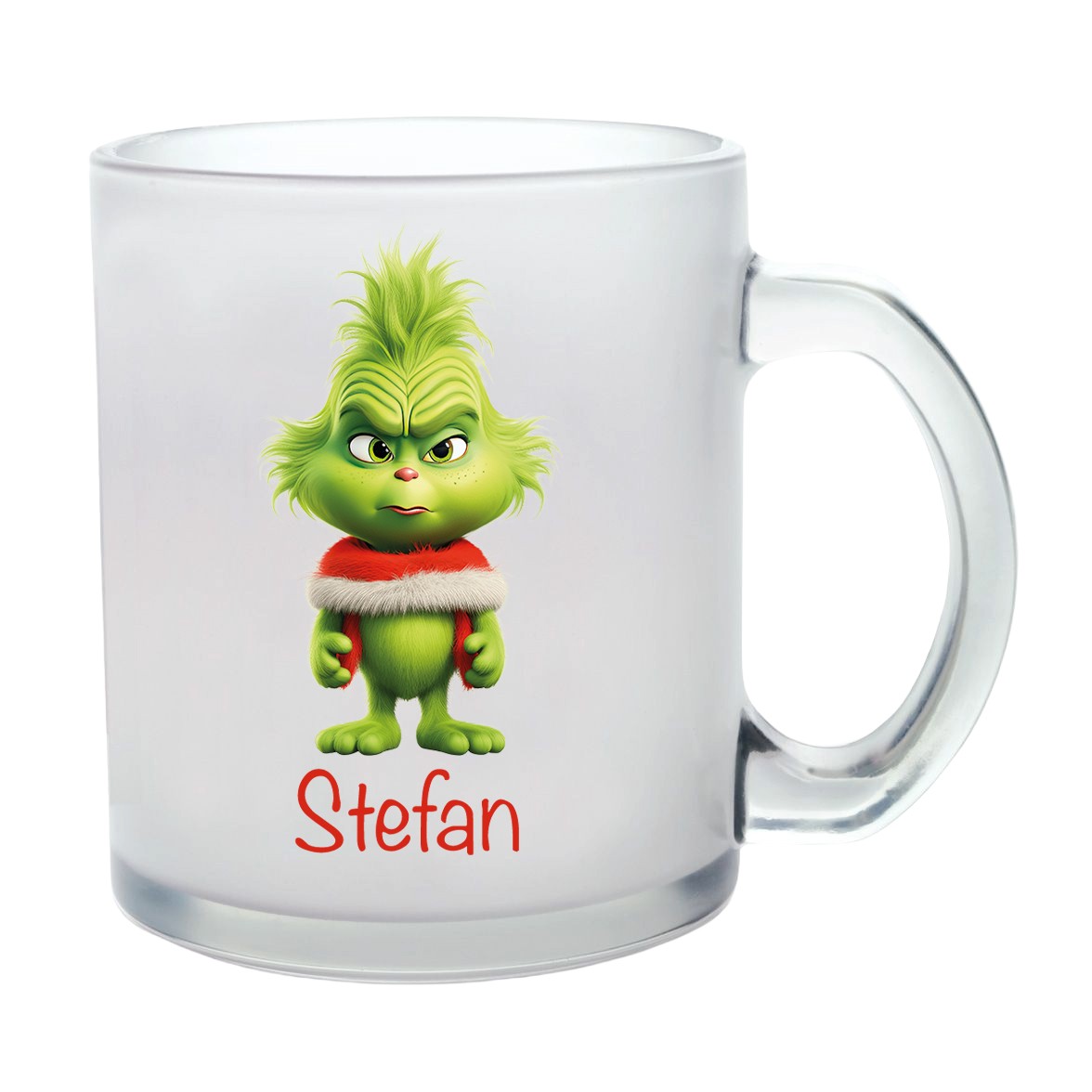Milchglastasse Wunschname Weihnachten Grinch #1 Glas Kinderbecher SONDEREDITION