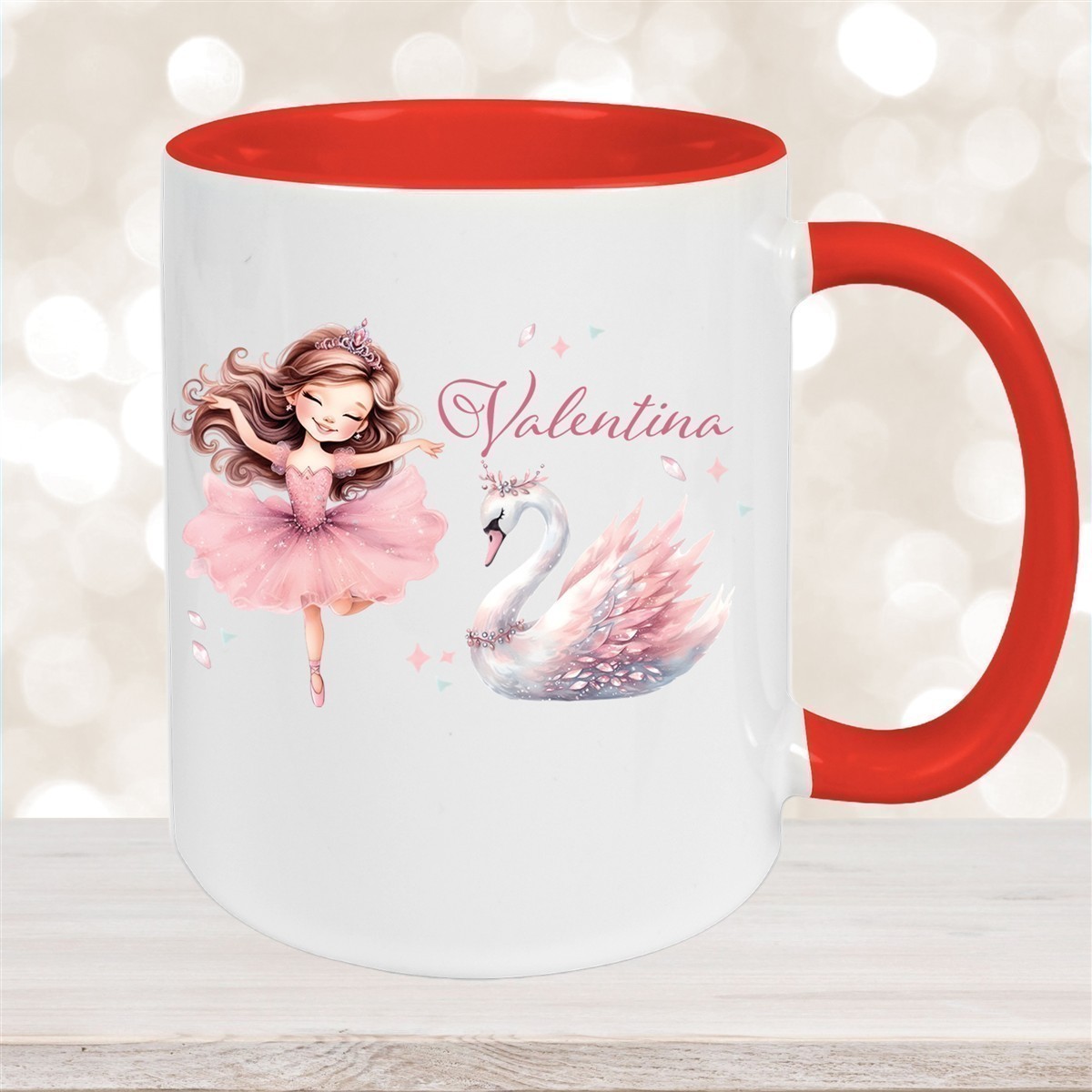 Tasse Ballerina #2 Wunschname Keramik Kinderbecher personalisiert versch. Farben