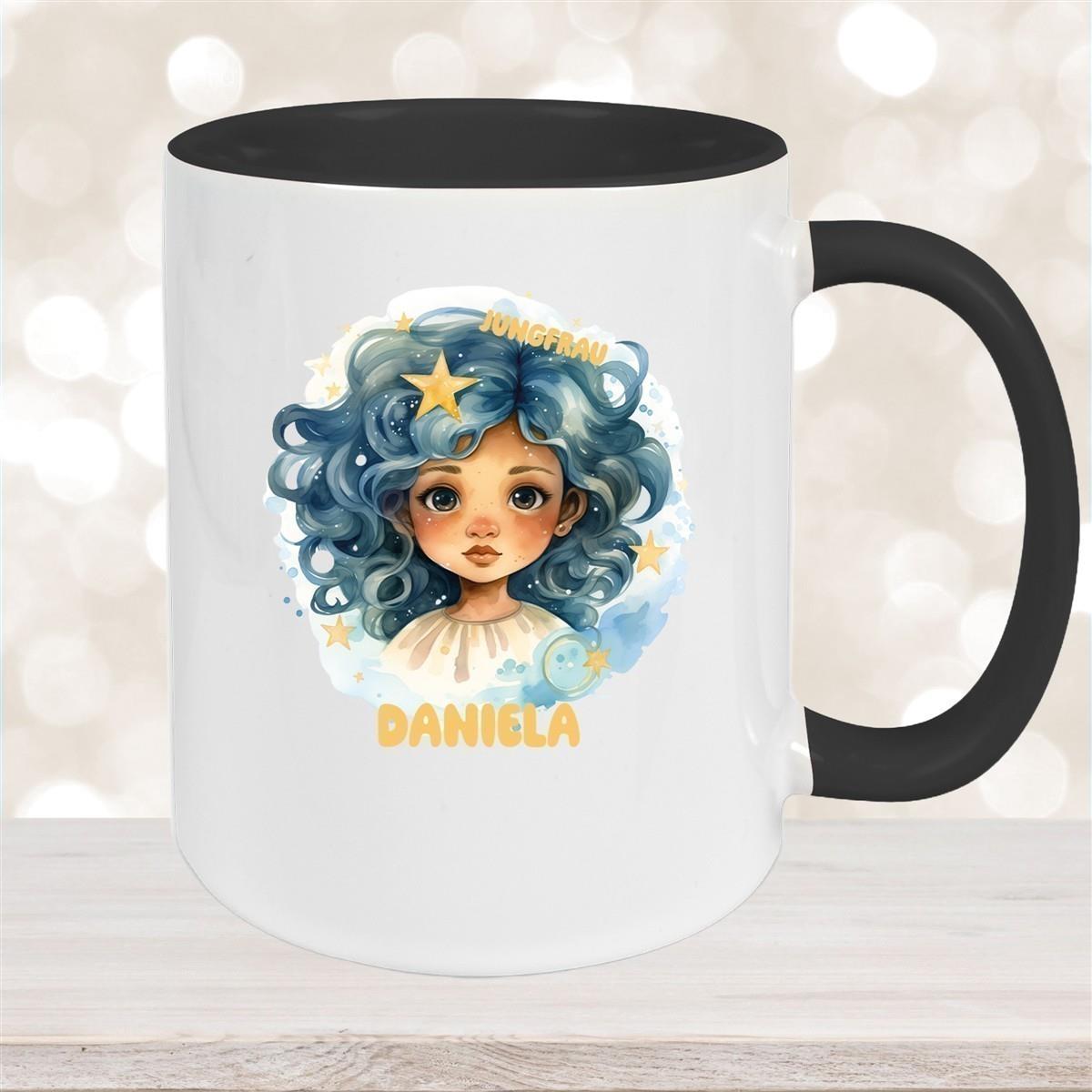 Tasse Sternzeichen Kinder Jungfrau 1 Wunschname Keramik Kinderbecher personalisiert versch. Farben