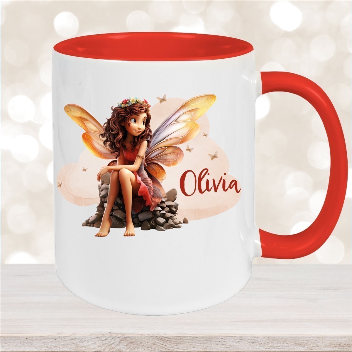 Tasse Fee #2 Wunschname Keramik Kinderbecher personalisiert versch. Farben