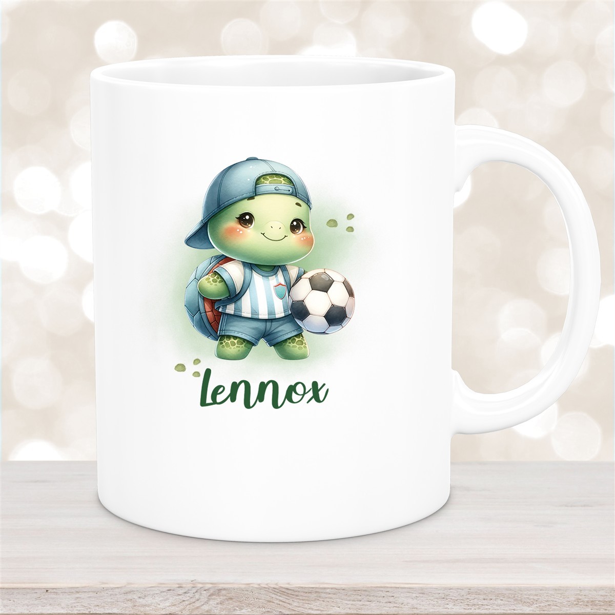 Tasse Wunschname Fußball #14 Personalisiert Keramik Kinderbecher versch. Farben