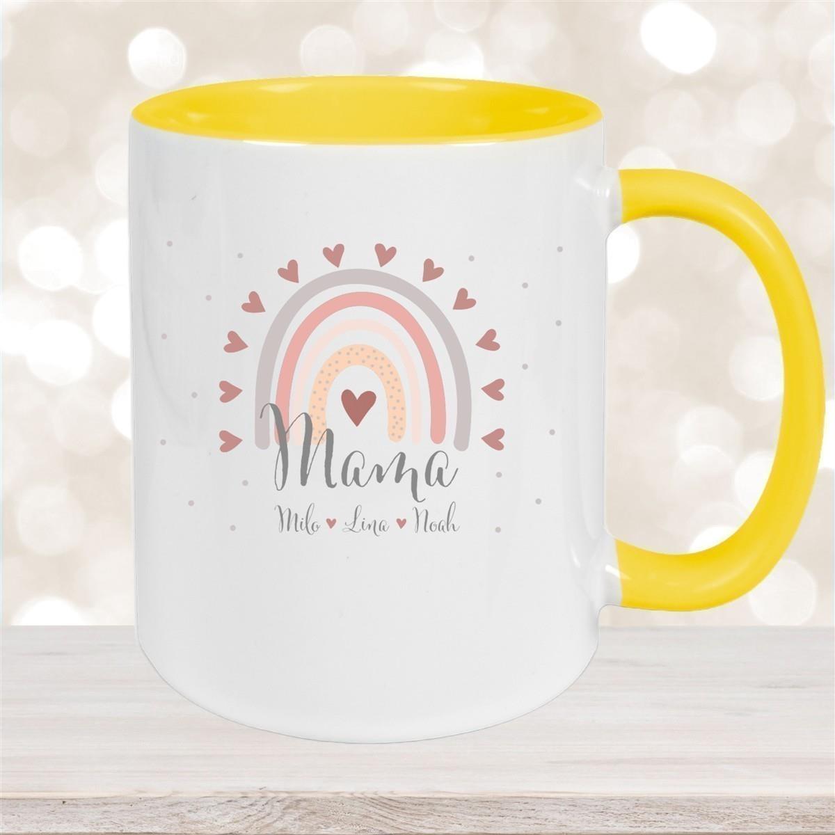 Tasse Muttertag 9 Wunschnamen Keramik Personalisiert versch. Farben