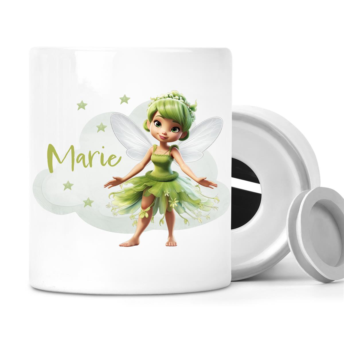 Spardose mit Wunschname Fee 3 personalisiert