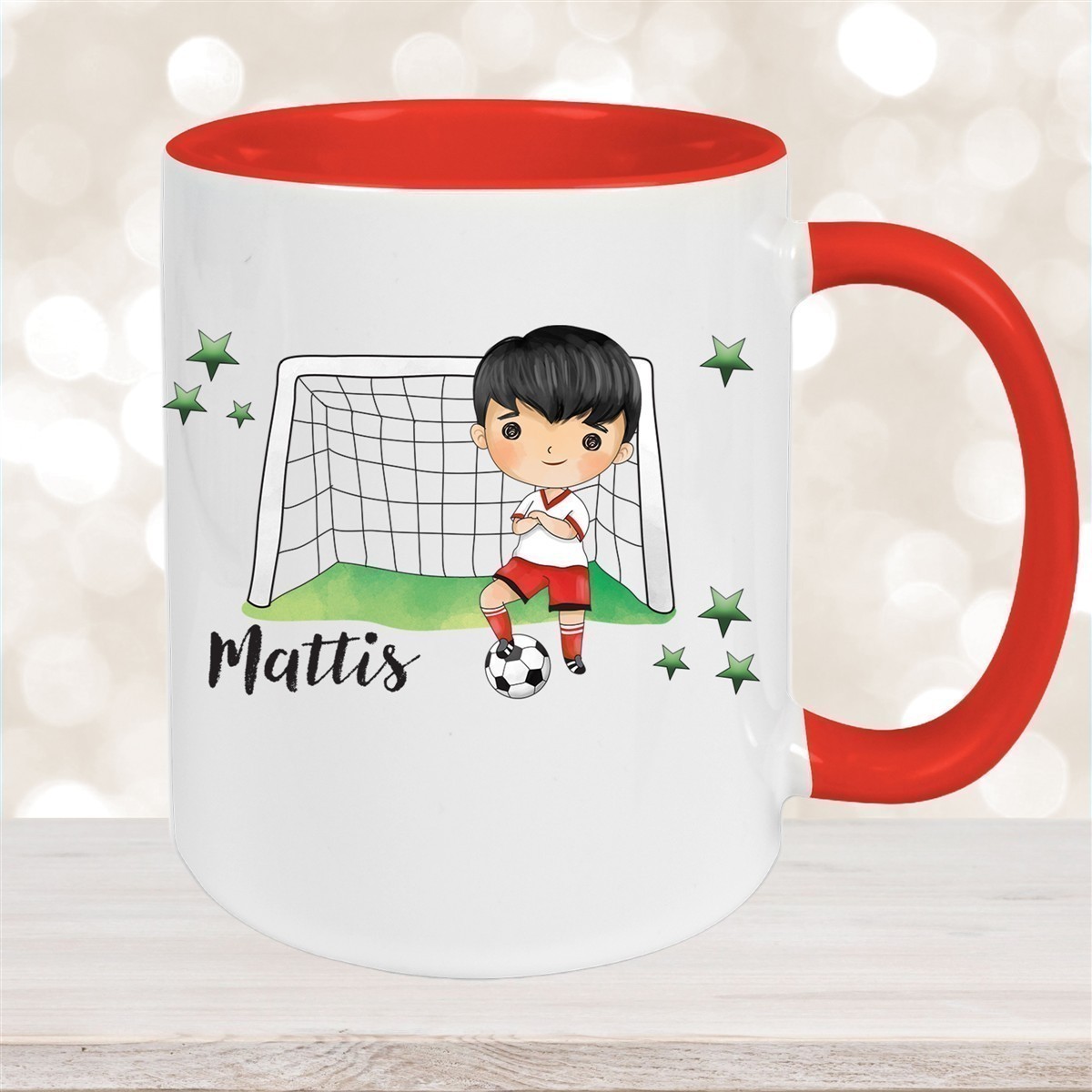 Tasse Fußball #2 Wunschname Keramik Kinderbecher personalisiert versch. Farben