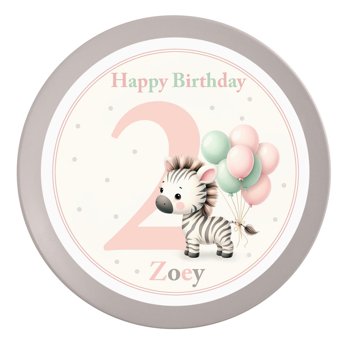 Tortenaufleger Geburtstag Zebras 2 Name & Zahl (20cm)