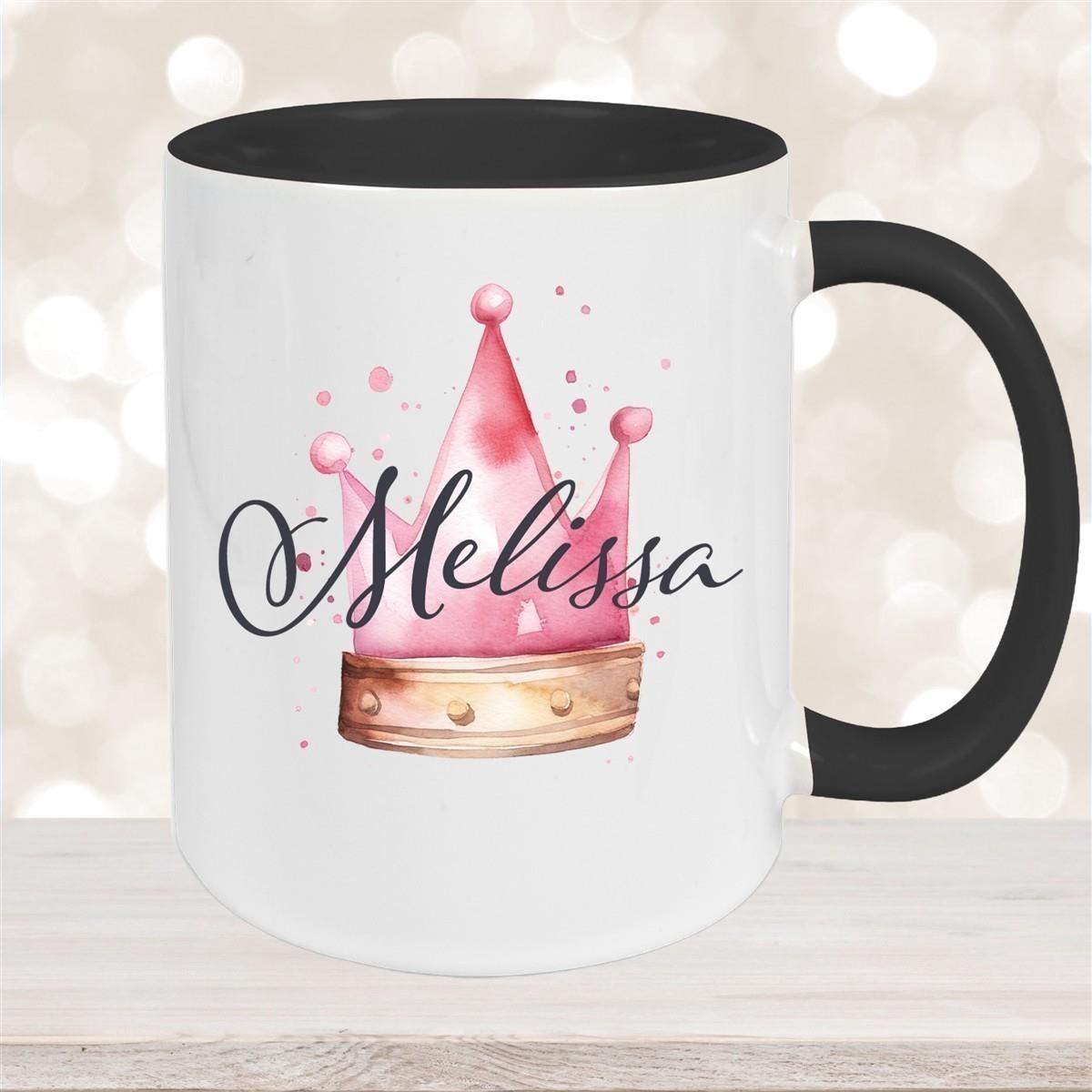 Tasse Krone 1 Wunschname Keramik Kinderbecher personalisiert versch. Farben