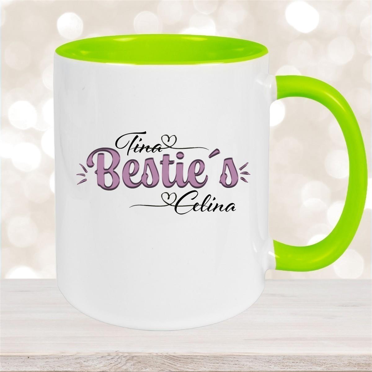 Tasse Wunschname Lieblings-Bestie 1 personalisiert Keramik Becher versch. Farben
