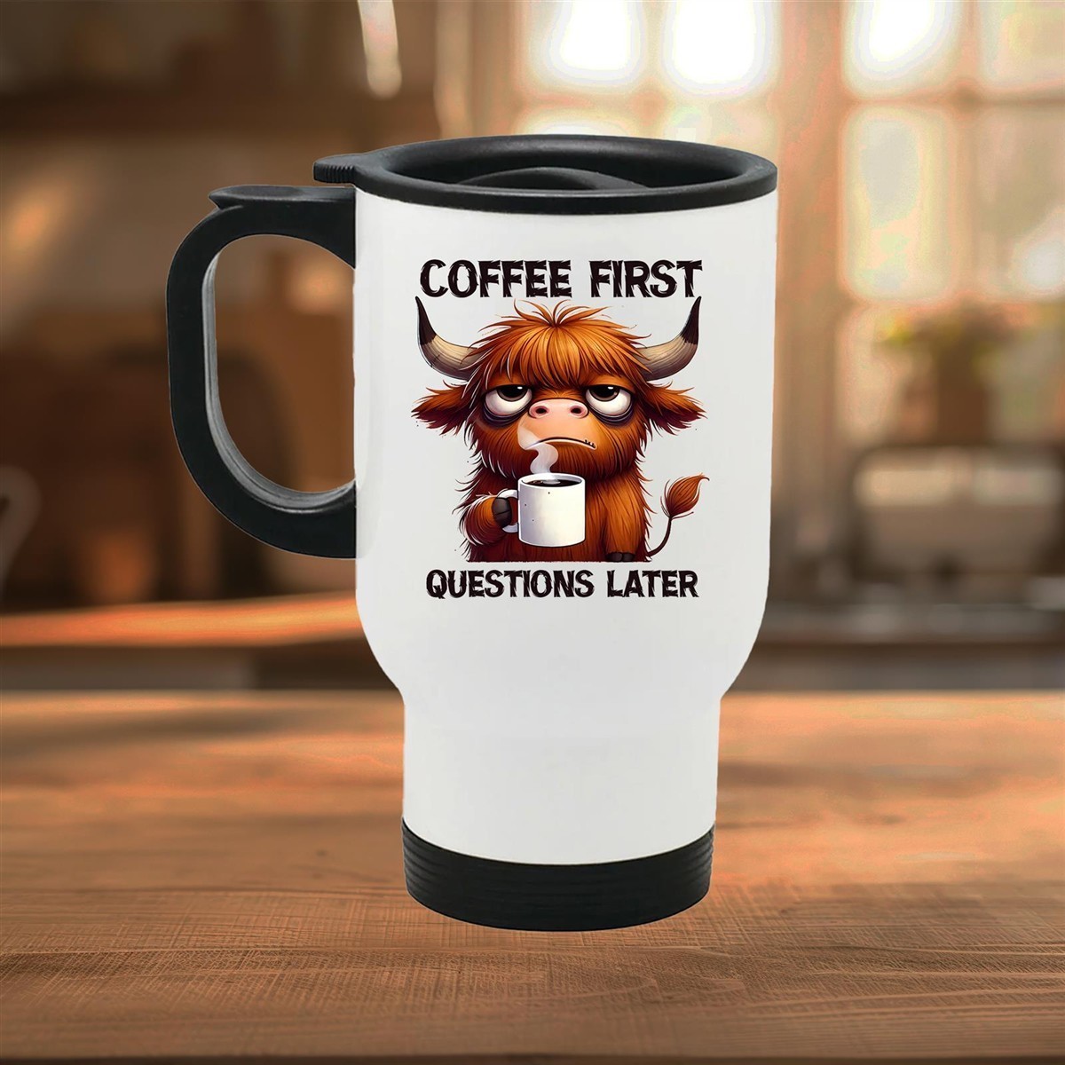 Edelstahl-Thermobecher mit Deckel Coffee-First #1 weiß