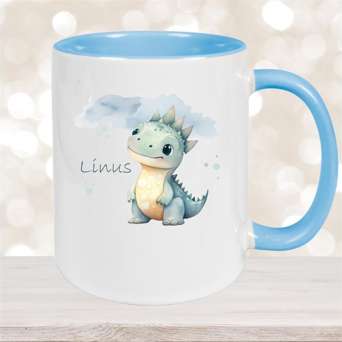 Tasse Dino #15 Wunschname Keramik Kinderbecher Personalisiert versch. Farben