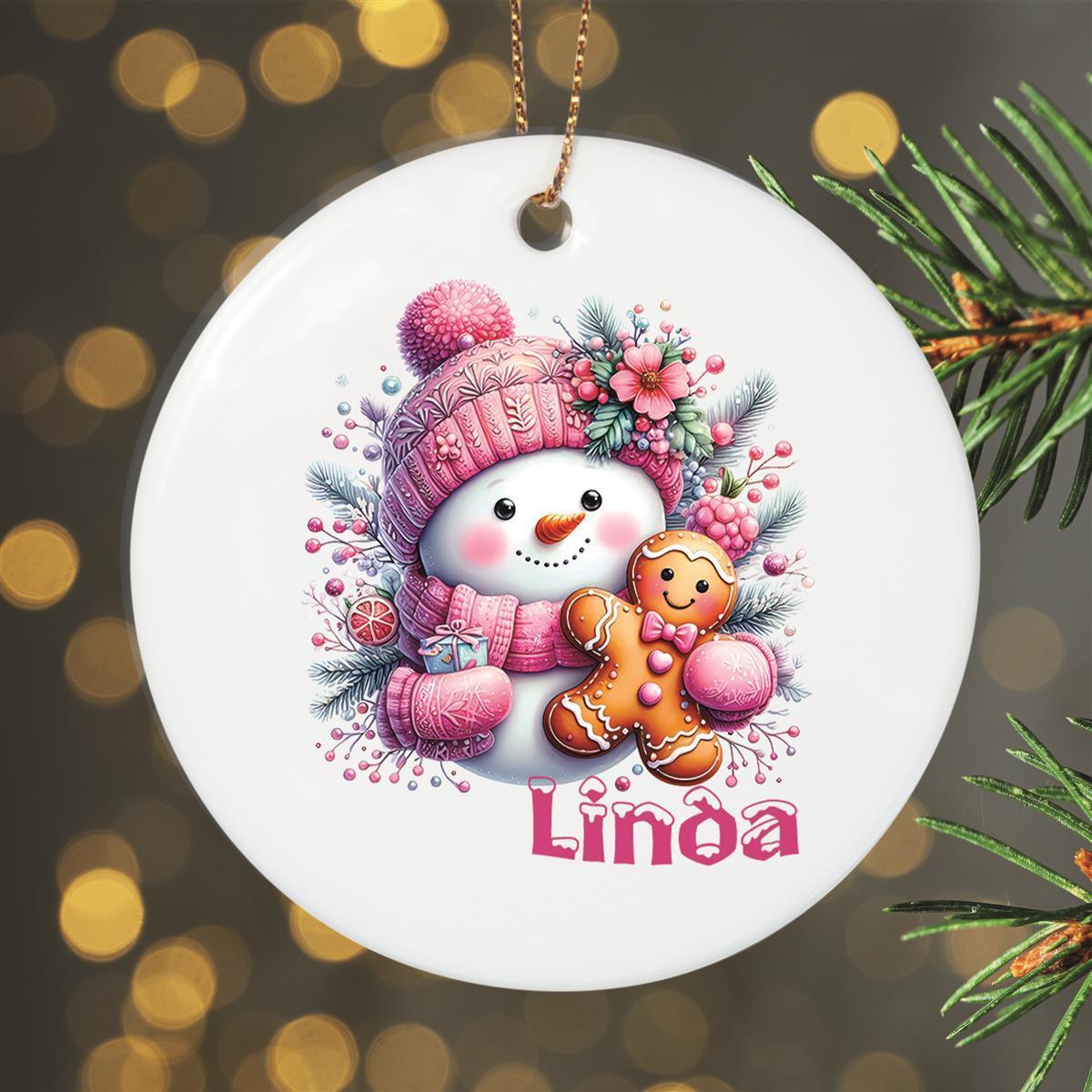 Weihnachtsanhänger personalisiert Schneemann 2 Name Motiv Anhänger Keramik, Weihnachtsschmuck, Weihnachtskugel, Christbaumschmuck versch. Formen