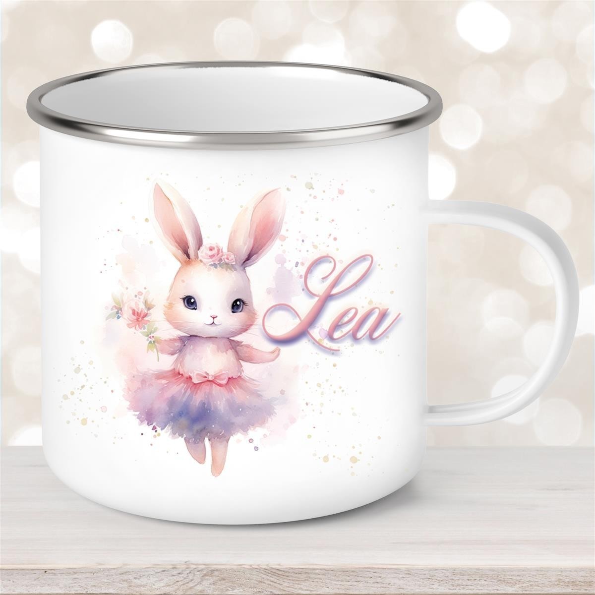 Tasse Ballerina #4 Wunschname Emaille Kinderbecher personalisiert Tasse Ballerina #4 Wunschname Emaille Kinderbecher personalisiert