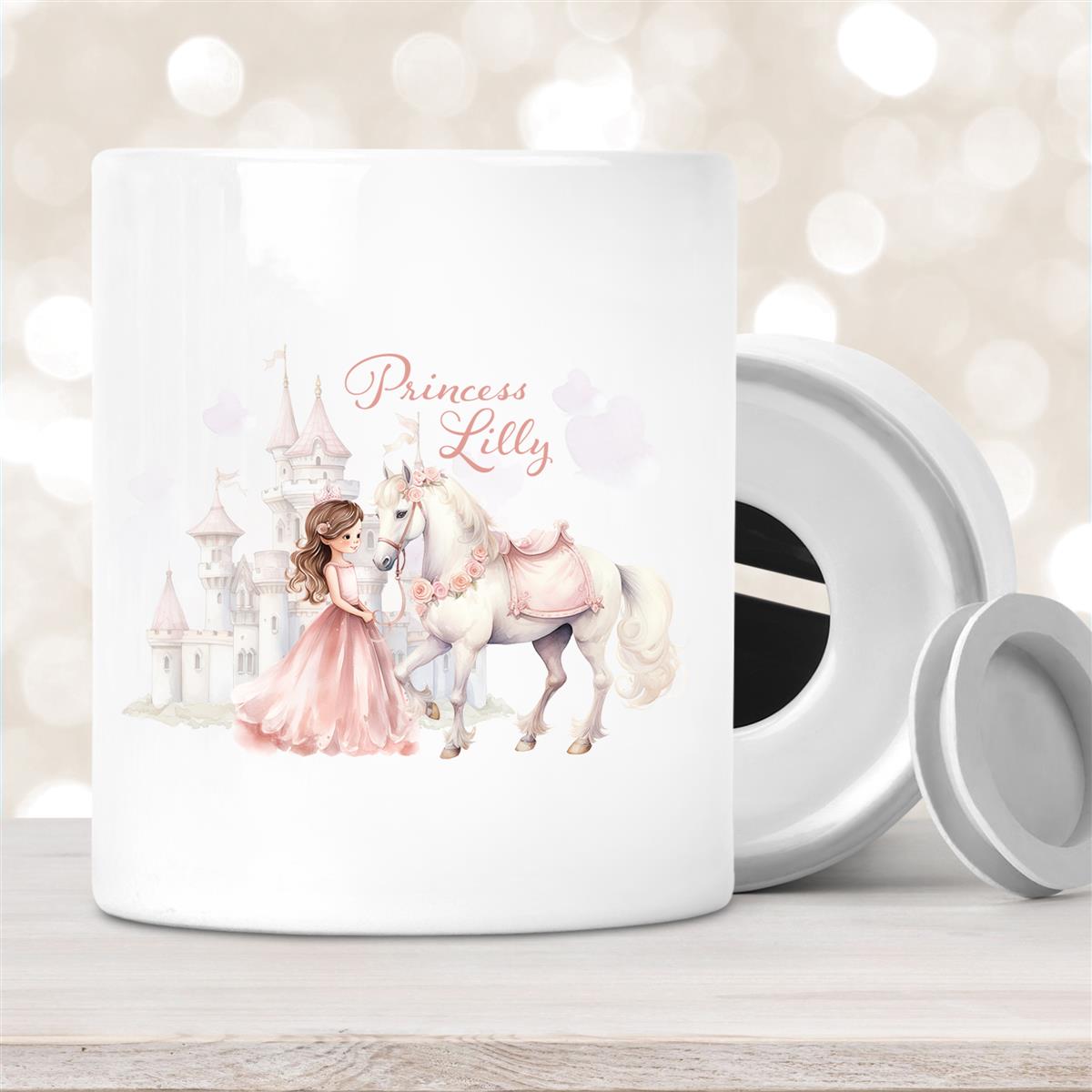 Spardose mit Wunschname Prinzessin #1 personalisiert