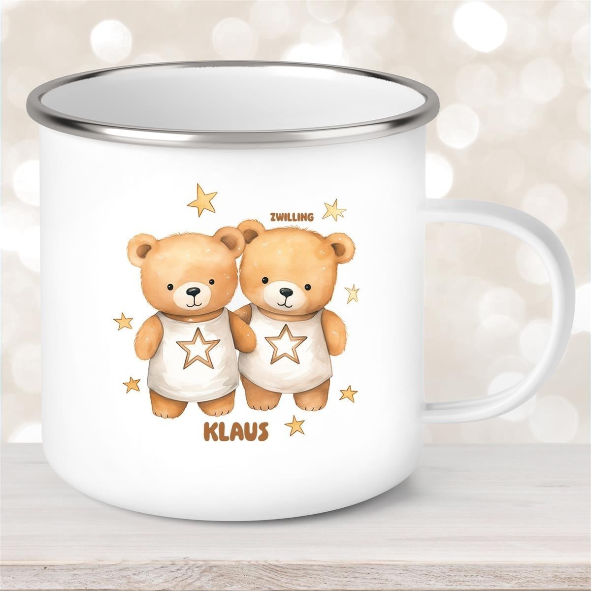 Tasse Sternzeichen Kinder Zwilling #1 Wunschname Emaille Kinderbecher personalisiert Tasse Sternzeichen Kinder Zwilling #1 Wunschname Emaille Kinderbecher personalisiert