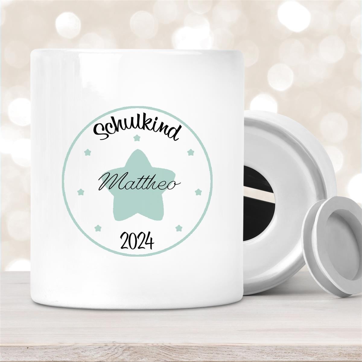 Spardose mit Wunschname Schulanfang #1 personalisiert