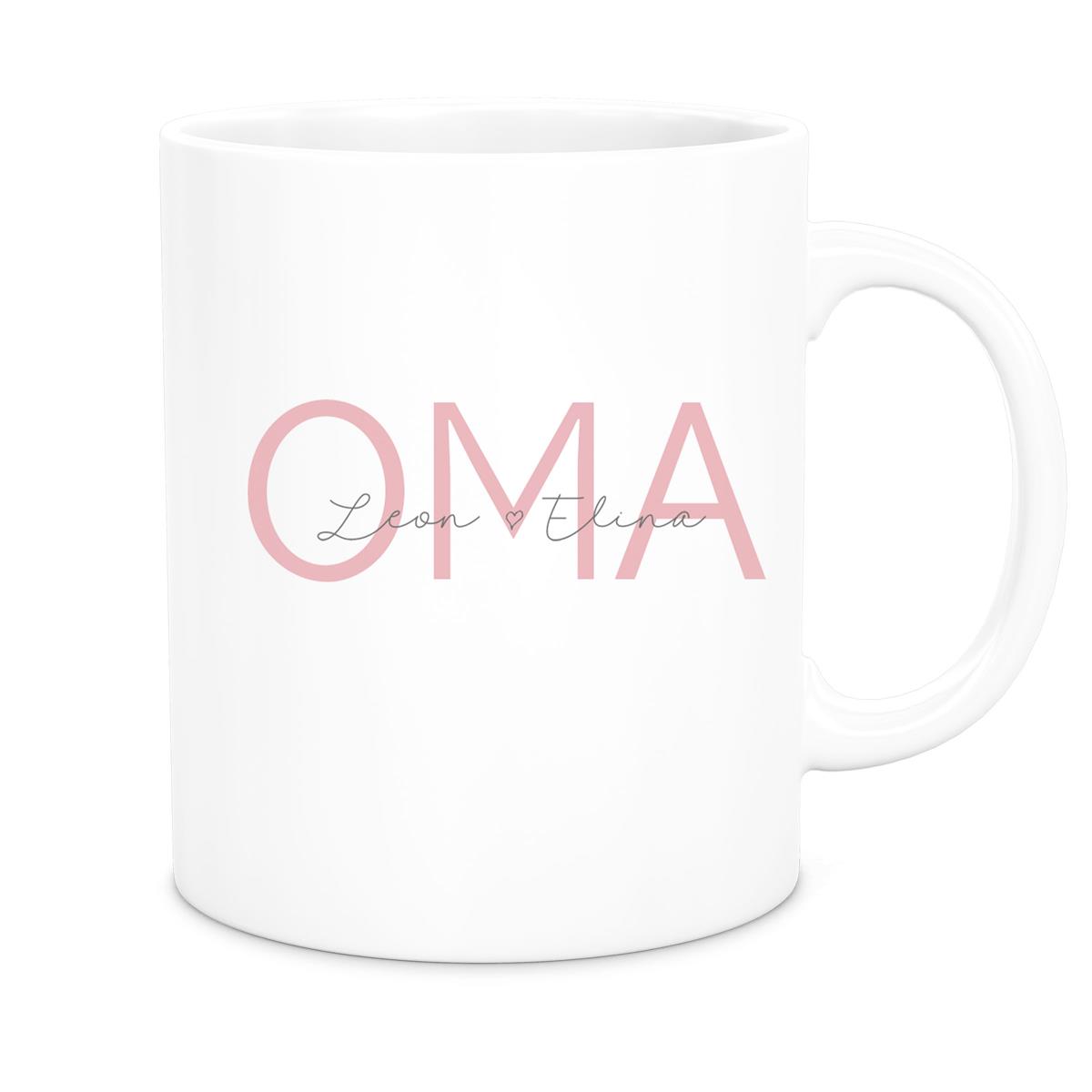 Tasse, Oma, Muttertag, Geburtstag 1 Wunschnamen Keramik Personalisiert versch. Farben
