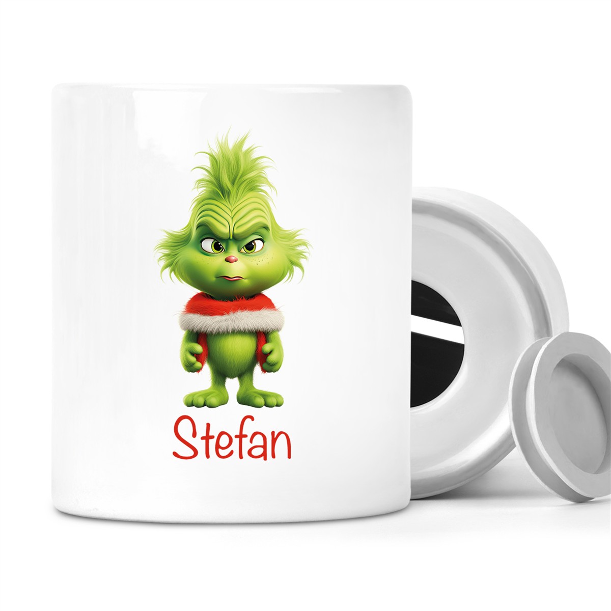 Spardose mit Wunschname Weihnachten Grinch 1 personalisiert