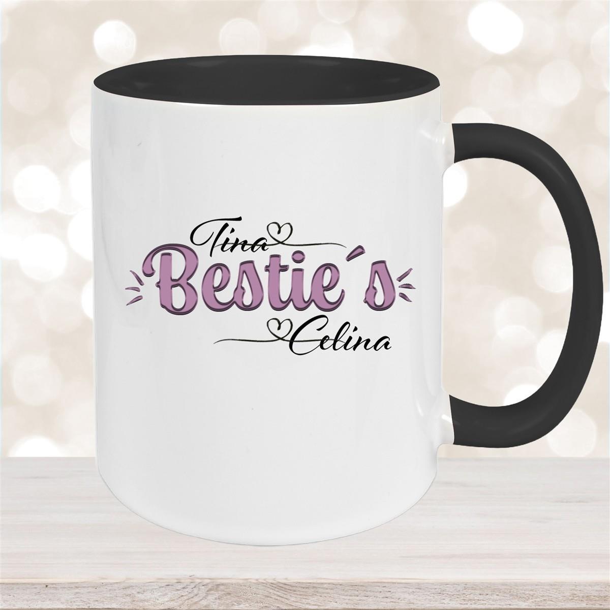 Tasse Wunschname Lieblings-Bestie 1 personalisiert Keramik Becher versch. Farben