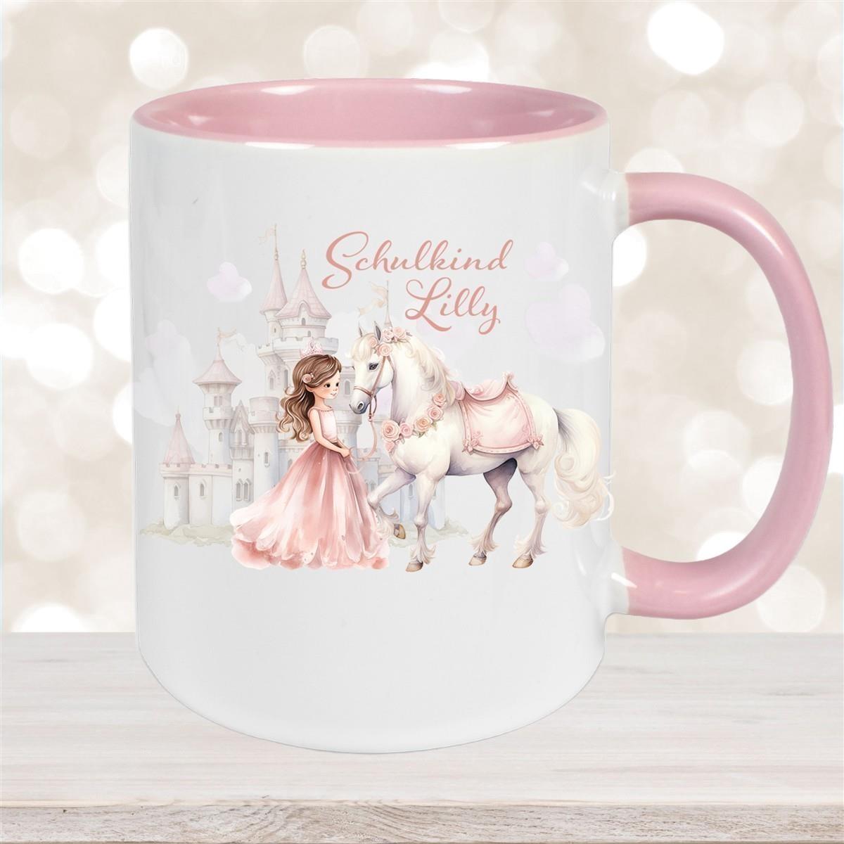 Tasse Kinder Prinzessin 1 Wunschname Keramik Kinderbecher personalisiert versch. Farben