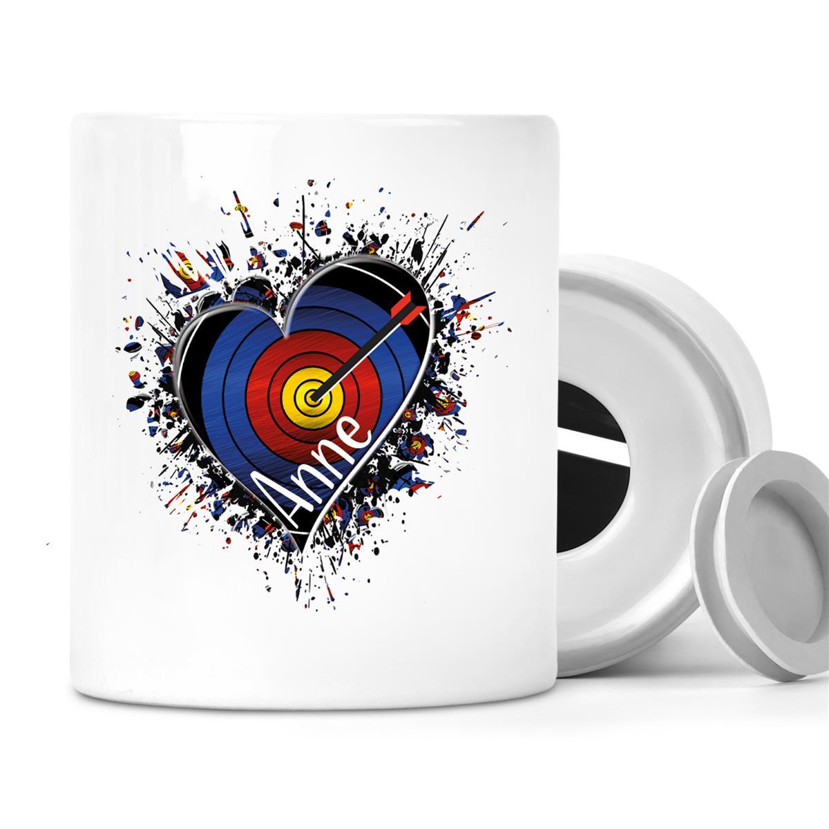 Spardose mit Wunschname Bogenschütze 4 personalisiert