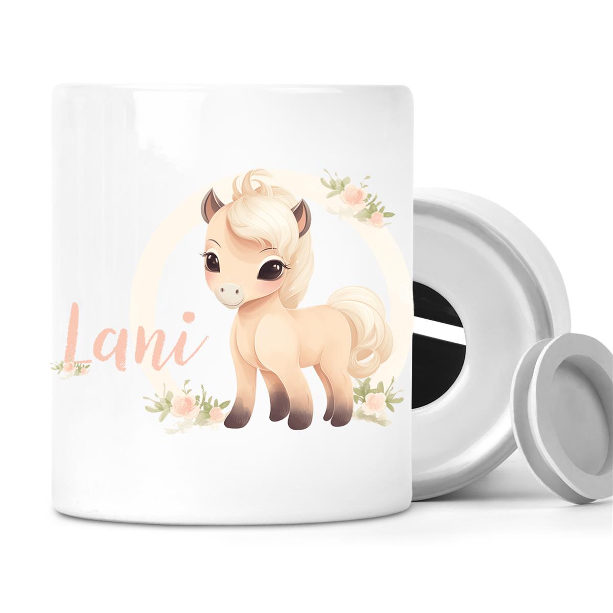 Spardose mit Wunschname Pferd 4 personalisiert