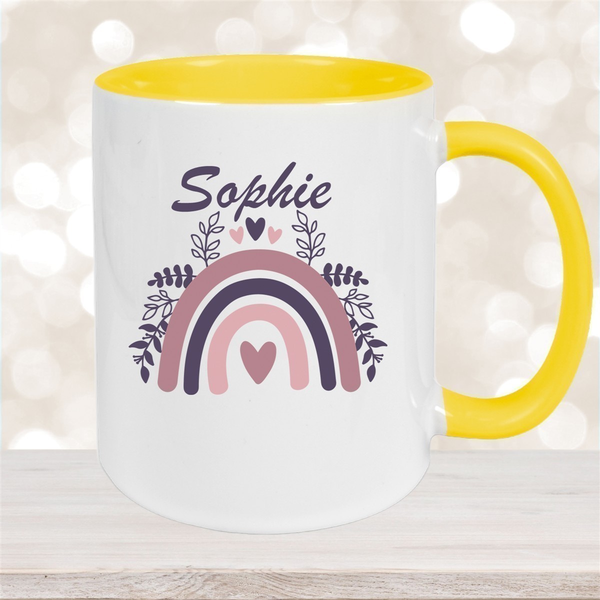 Tasse Regenbogen #8 Wunschname Keramik Kinderbecher versch. Farben