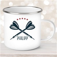 Tasse Dart #3 Wunschname Emaille Kinderbecher personalisiert