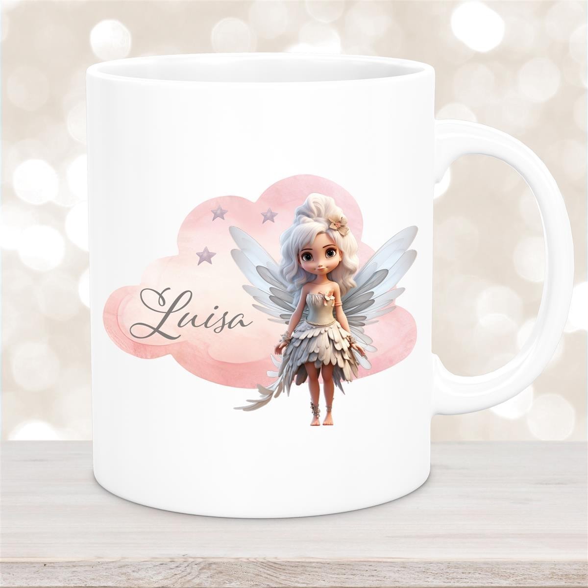 Tasse Fee #1 Wunschname Keramik Kinderbecher personalisiert Weiß Tasse Fee #1 Wunschname Keramik Kinderbecher personalisiert Weiß