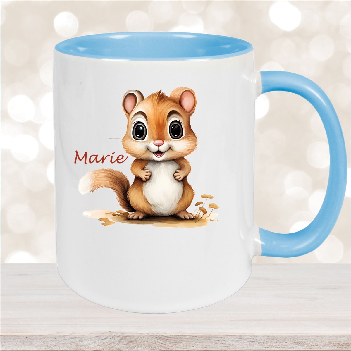Tasse Wunschname Chipmunk #2 Keramik Kinderbecher personalisiert versch. Farben