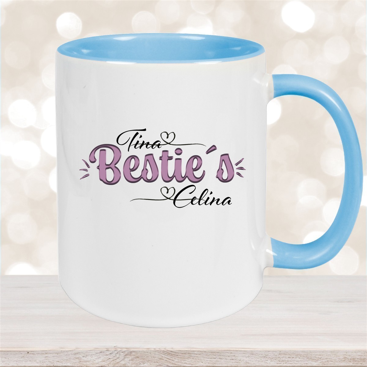 Tasse Wunschname Lieblings-Bestie #1 personalisiert Keramik Becher versch. Farben