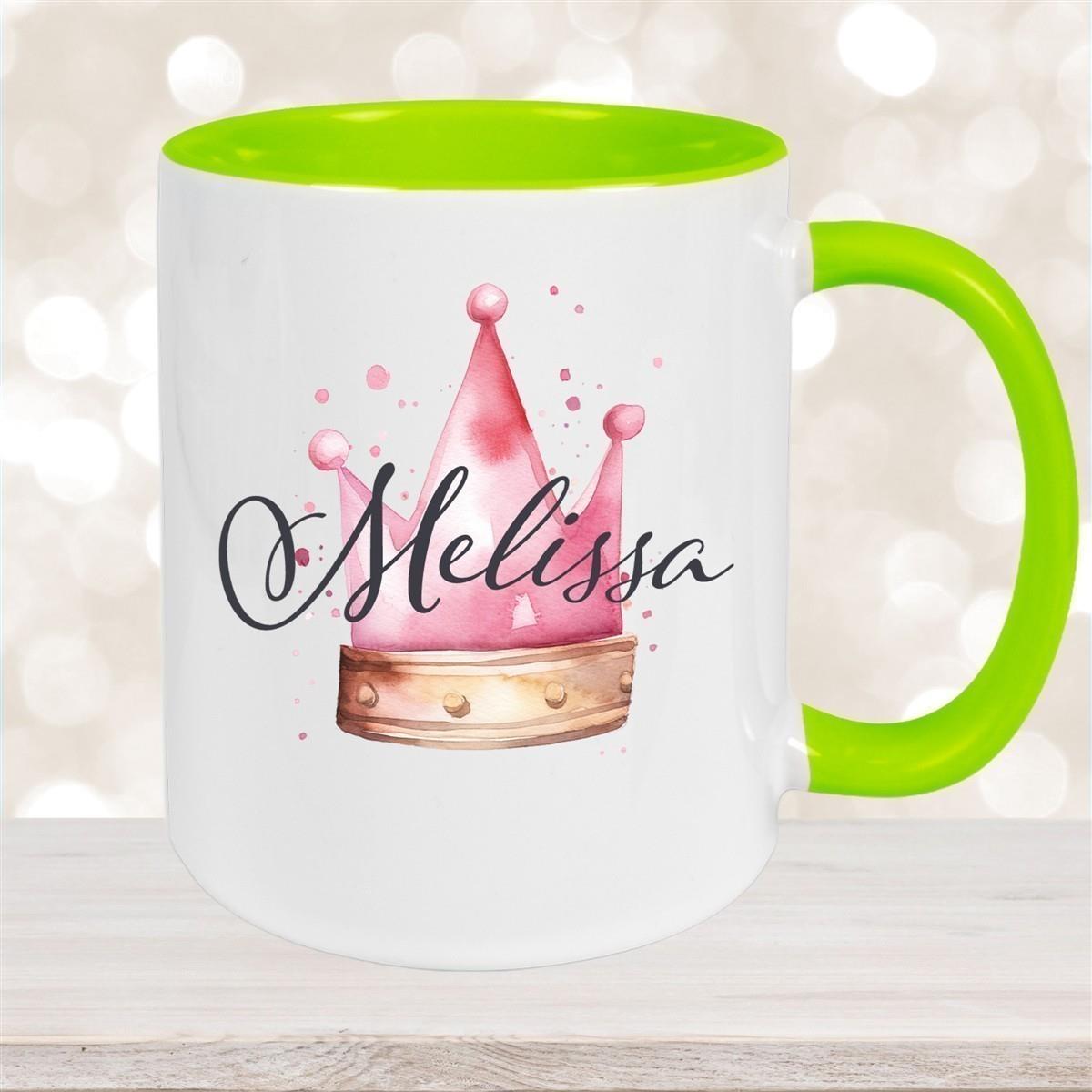 Tasse Krone 1 Wunschname Keramik Kinderbecher personalisiert versch. Farben