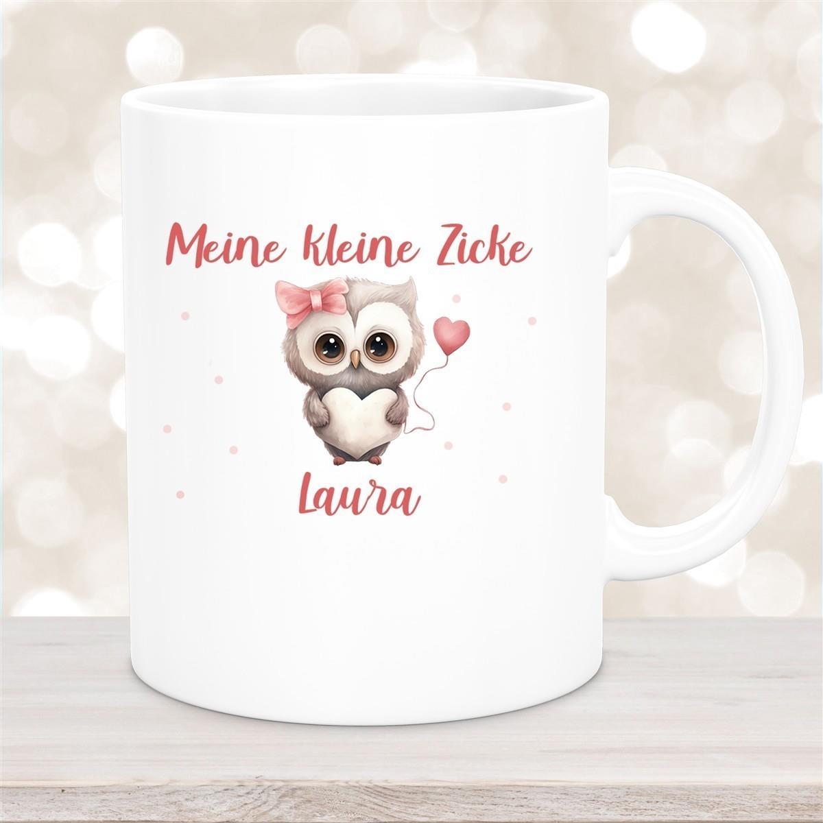 Tasse Liebe - Eule Valentinstag Wunschnamen Keramik personalisiert versch. Farben