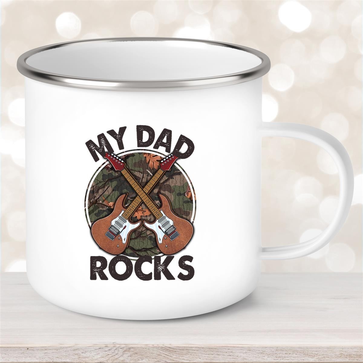 Tasse Vatertag #3 "MY DAD ROCKS" Emaille Tasse Vatertag #3 "MY DAD ROCKS" Emaille