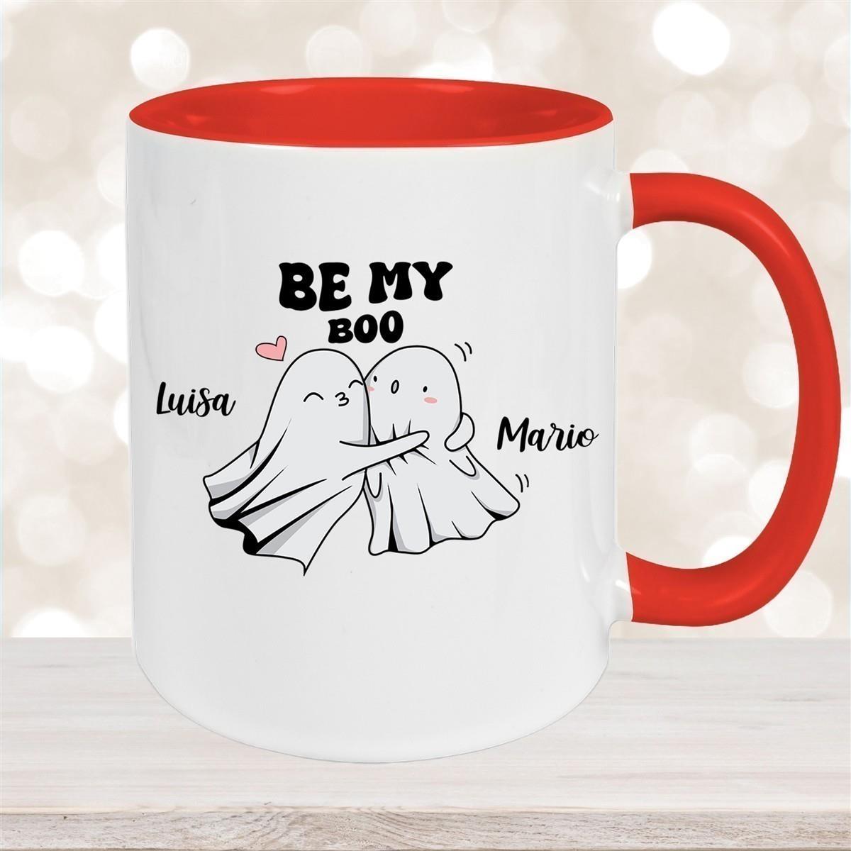 Tasse Liebe - BE MY BOO Valentinstag Wunschnamen Keramik personalisiert versch. Farben