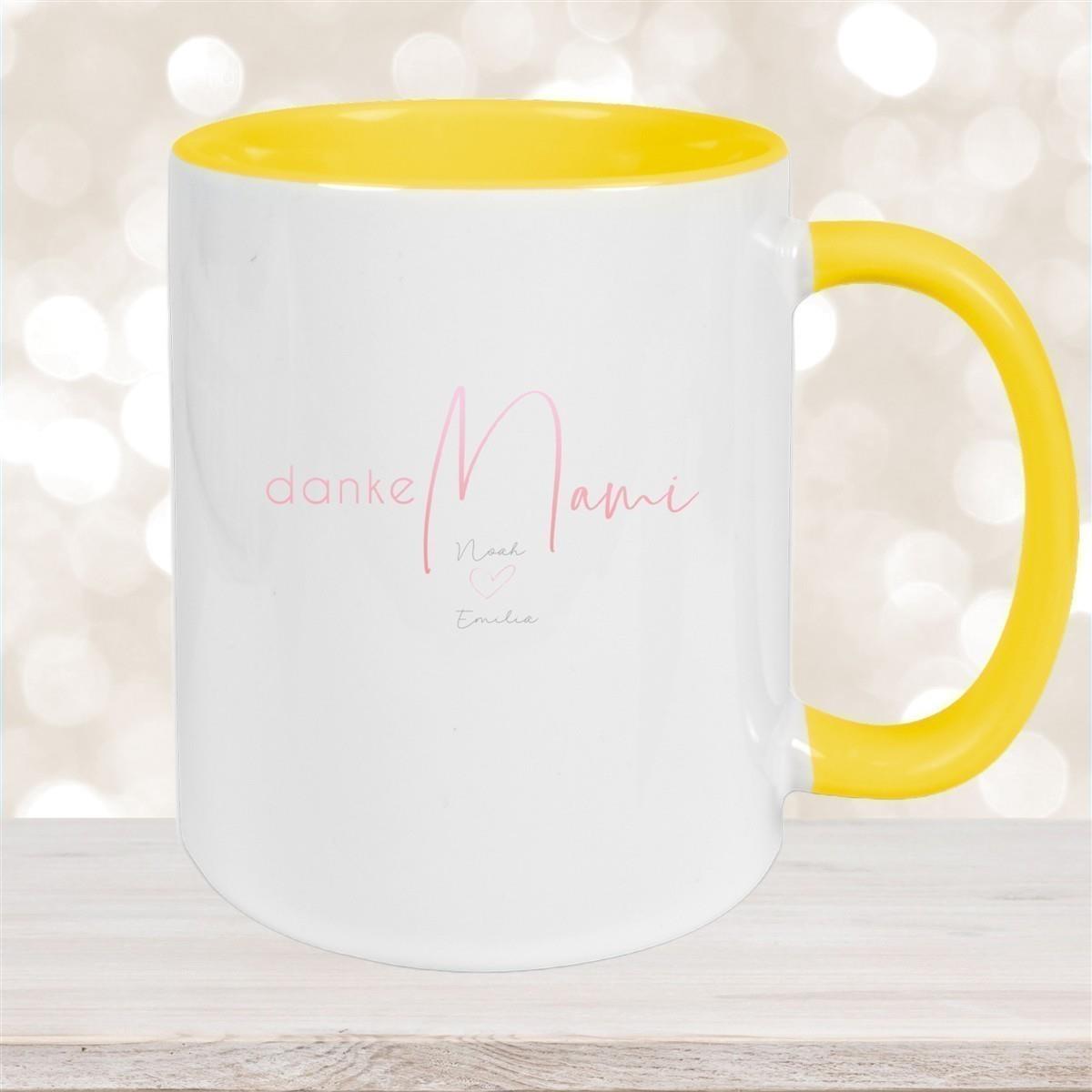 Tasse Muttertag 5 Wunschnamen Keramik Personalisiert versch. Farben