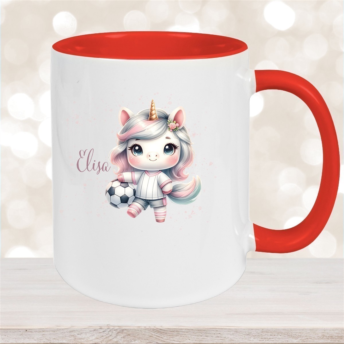 Tasse Fußball #10 Wunschname Keramik Kinderbecher personalisiert versch. Farben