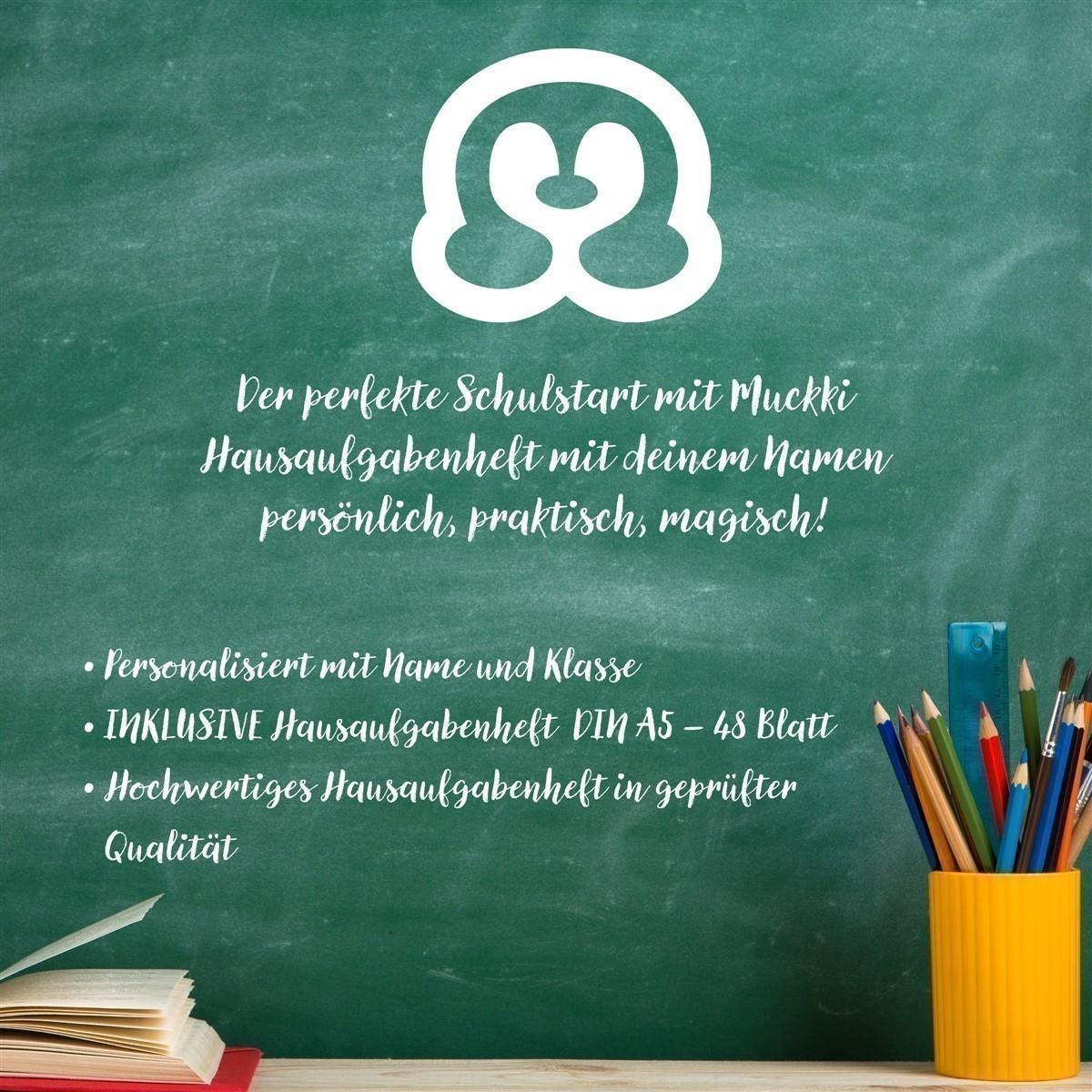 Hausaufgabenheft Mathe 2 DIN A5 - 48 Blatt mit Name und Klasse