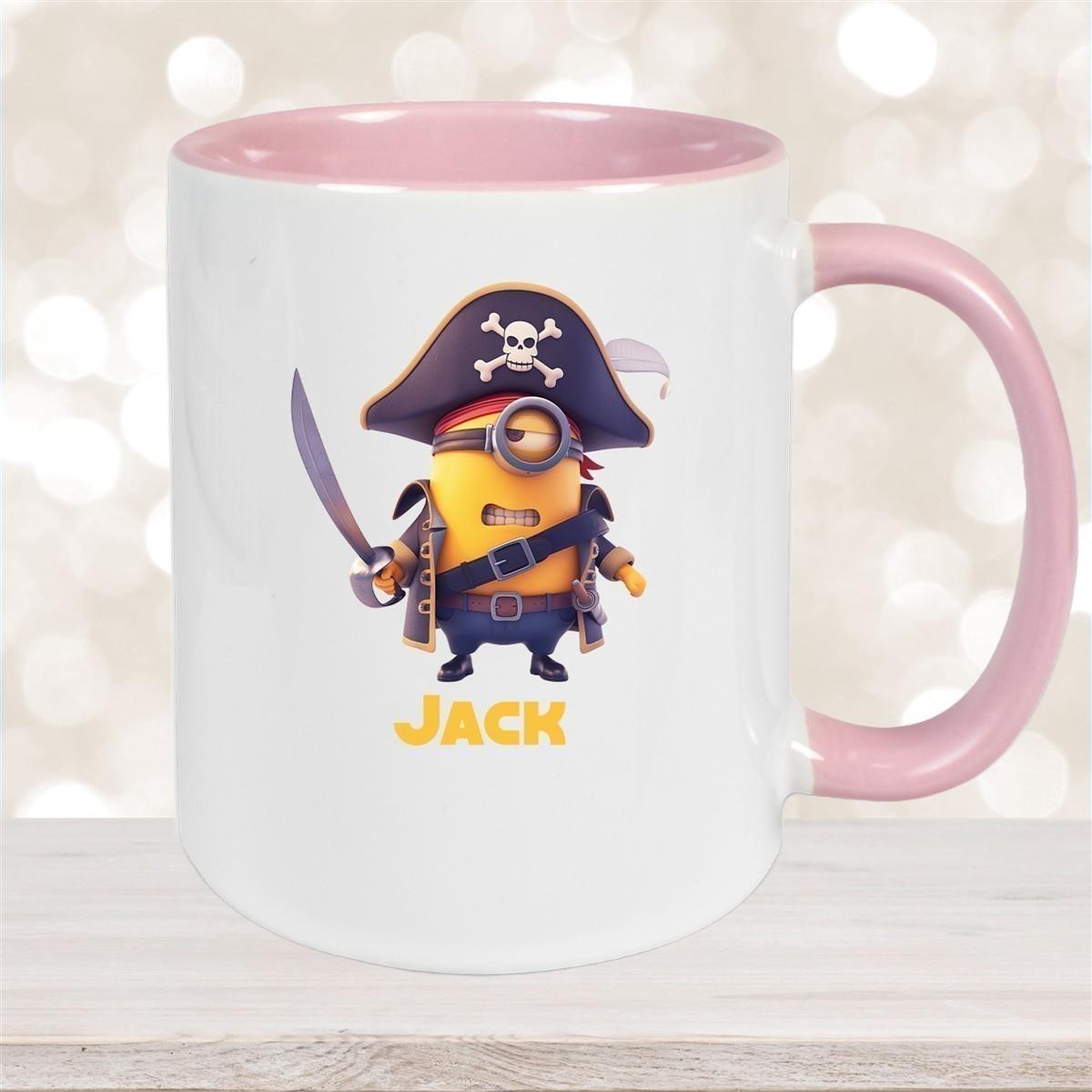 Tasse Minions Kinder Minion 1 Pirat Wunschname Keramik Kinderbecher personalisiert versch. Farben