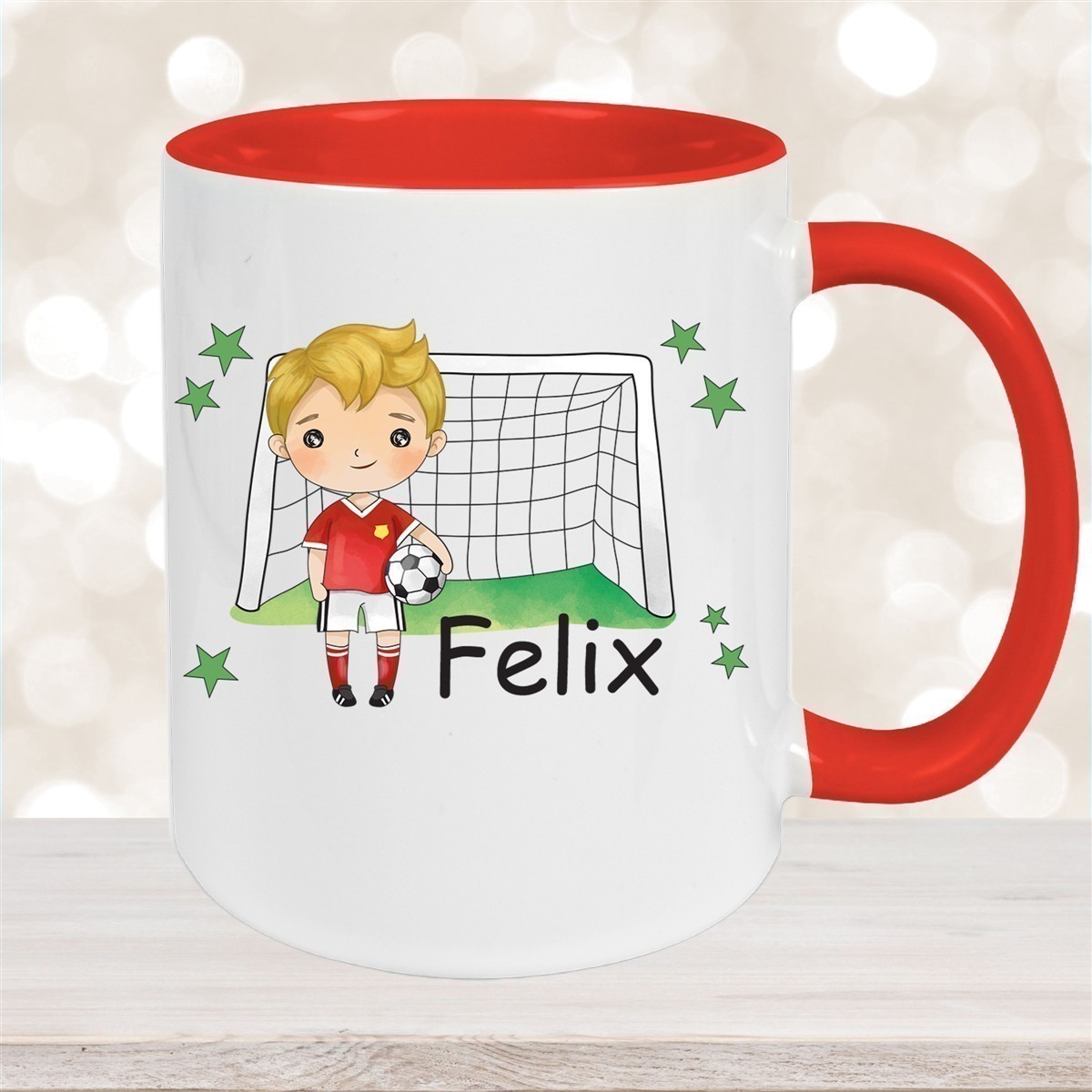 Tasse Fußball #1 Wunschname Keramik Kinderbecher personalisiert versch. Farben