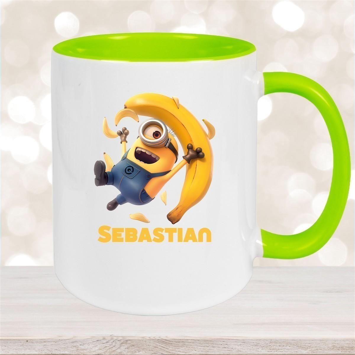 Tasse Minions Kinder Minion 2 Banana Wunschname Keramik Kinderbecher personalisiert versch. Farben