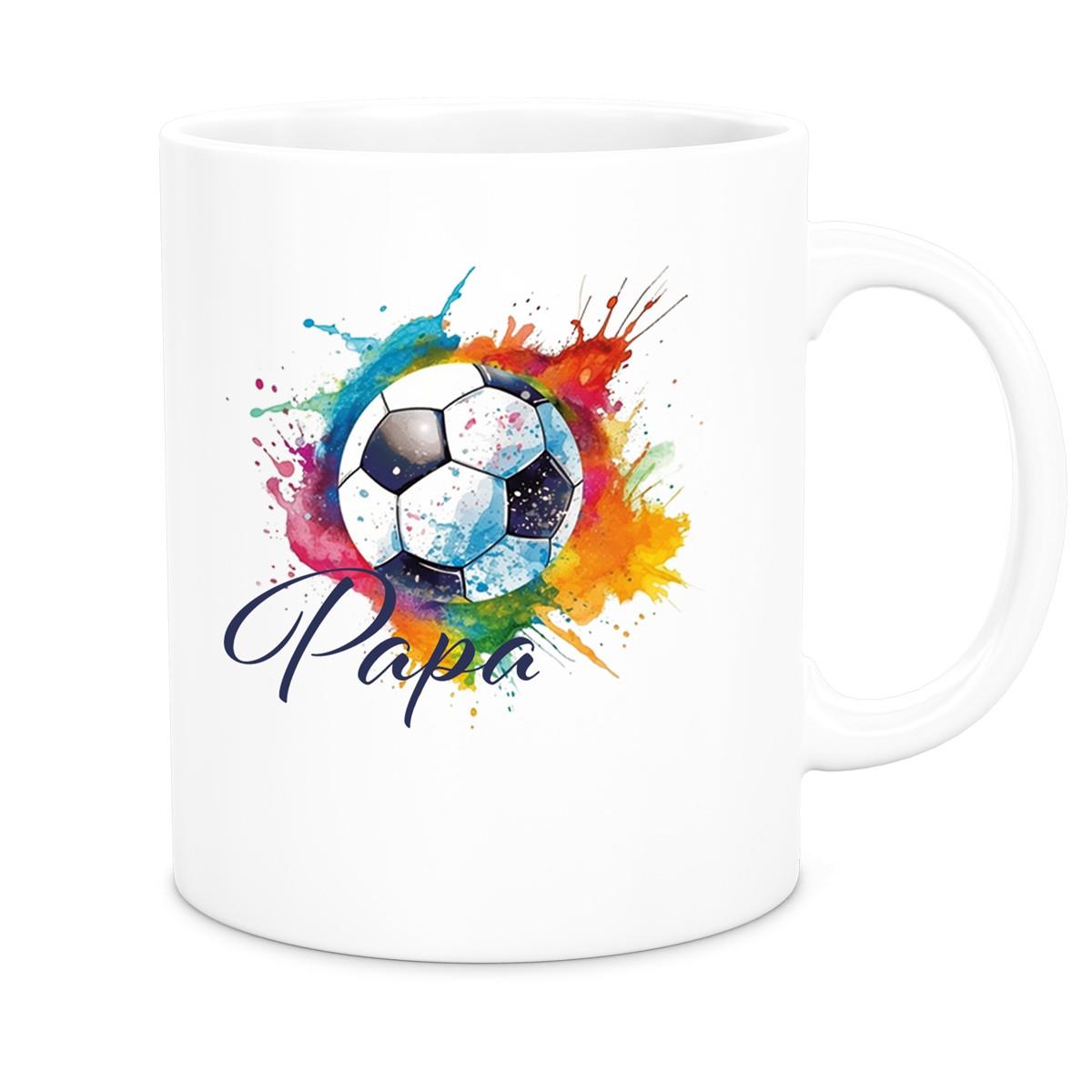 Tasse Wunschname Fußball 20 Personalisiert Keramik Kinderbecher versch. Farben