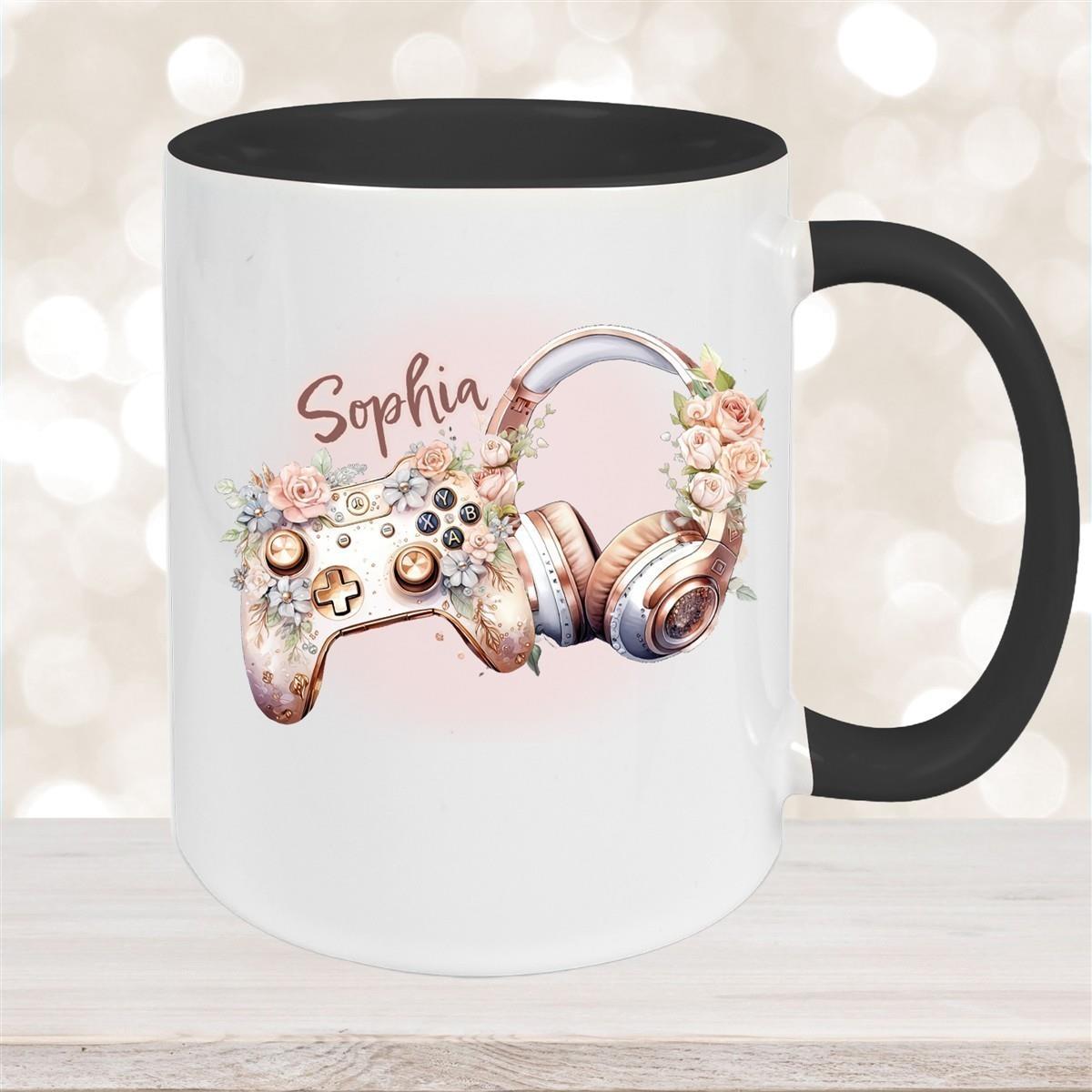 Tasse Gamer 4 Wunschname Keramik Kinderbecher personalisiert versch. Farben