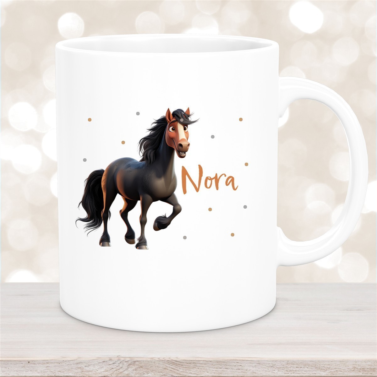 Tasse Pferd #2 Wunschname Keramik Kinderbecher personalisiert versch. Farben